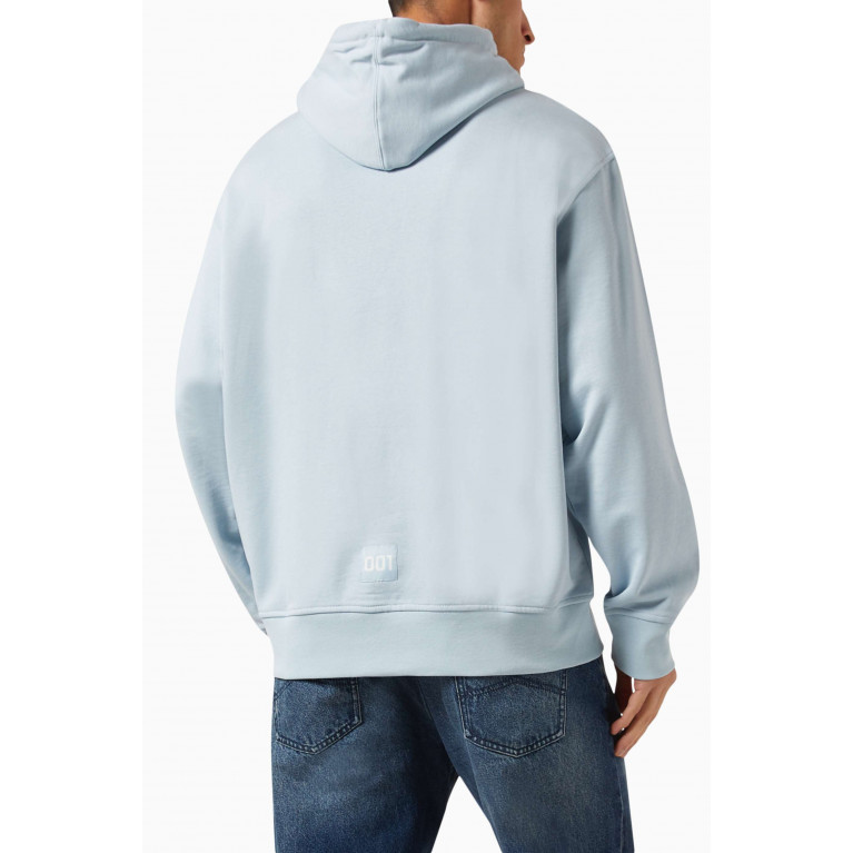 Armani Exchange - Logo Sweatshirt Hoodie in Cotton Fleece Blue