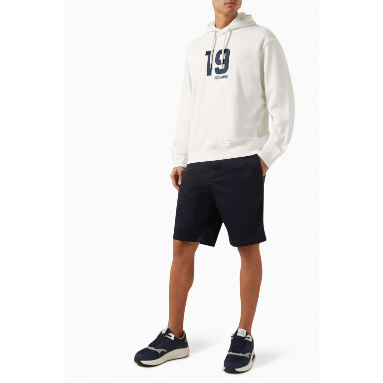 Armani Exchange - Logo Sweatshirt Hoodie in Cotton Fleece Neutral