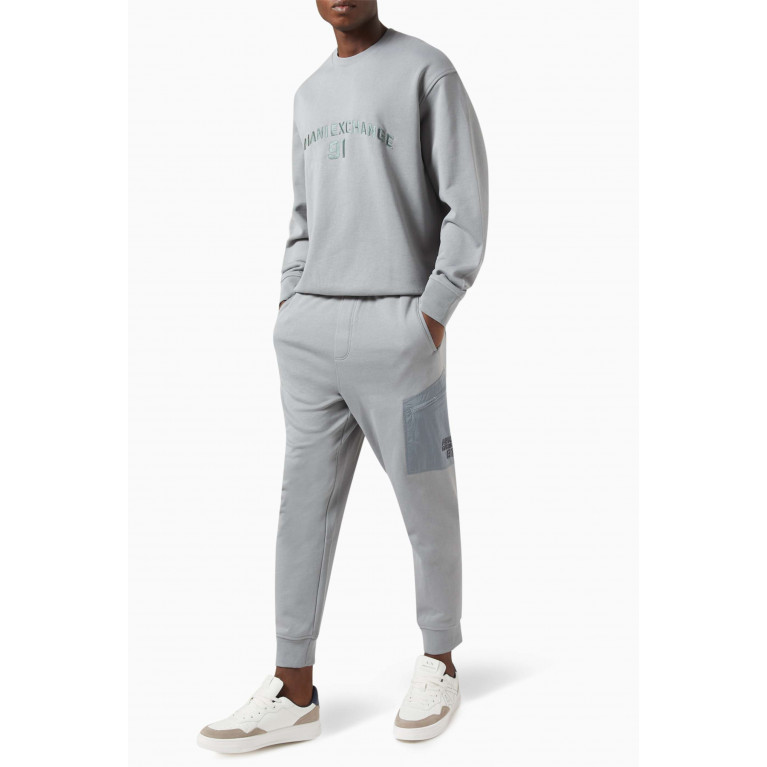 Armani Exchange - AE Logo Sweatshirt in Cotton Fleece Grey