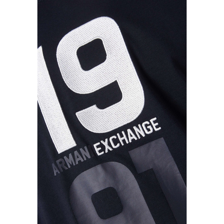Armani Exchange - Logo T-shirt in Cotton Jersey Blue