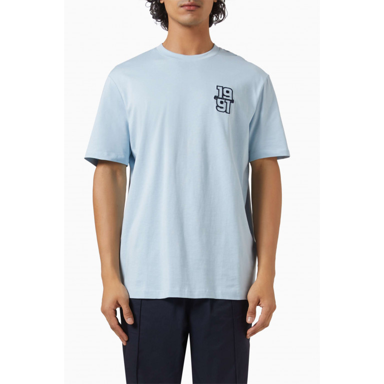 Armani Exchange - Logo T-shirt in Cotton Blue