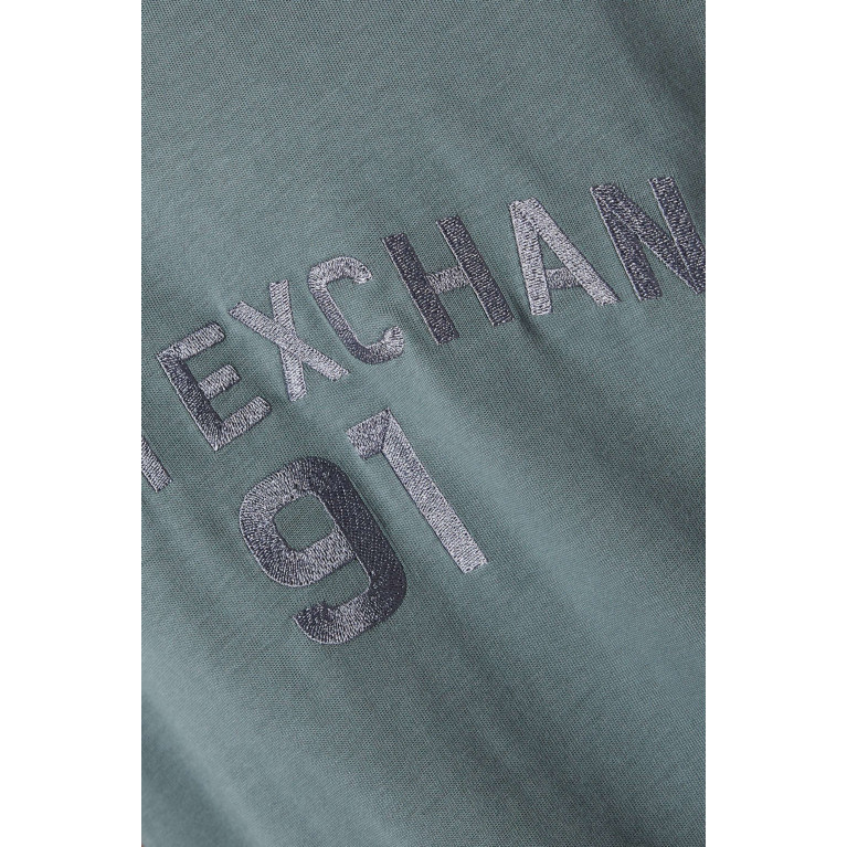 Armani Exchange - Logo-embroidered T-shirt in Cotton Green