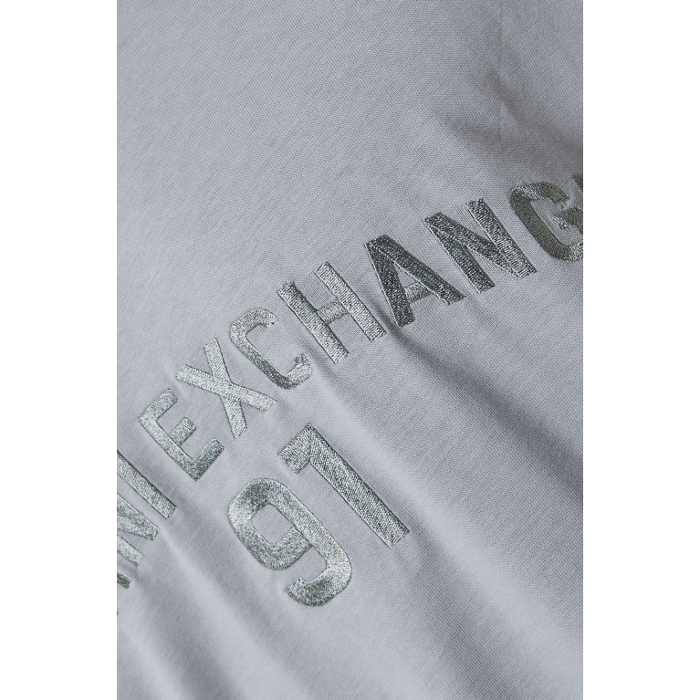 Armani Exchange - Logo-embroidered T-shirt in Cotton Grey