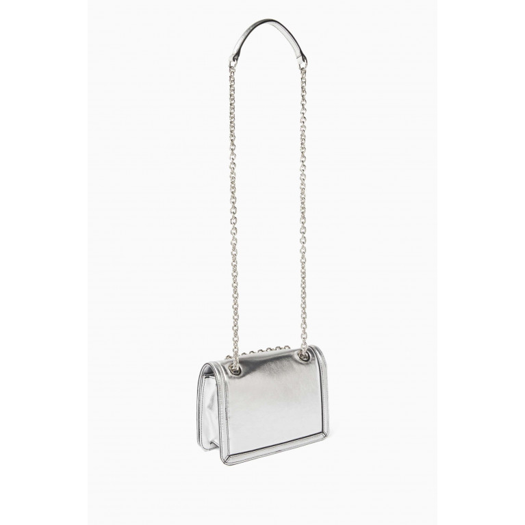 Armani Exchange - Small Madison AX Logo Crossbody Bag in Faux Leather Silver