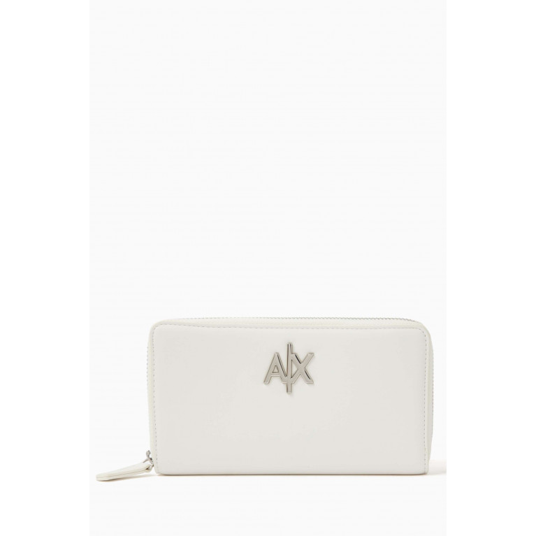 Armani Exchange - Zip-around AX Logo Wallet White
