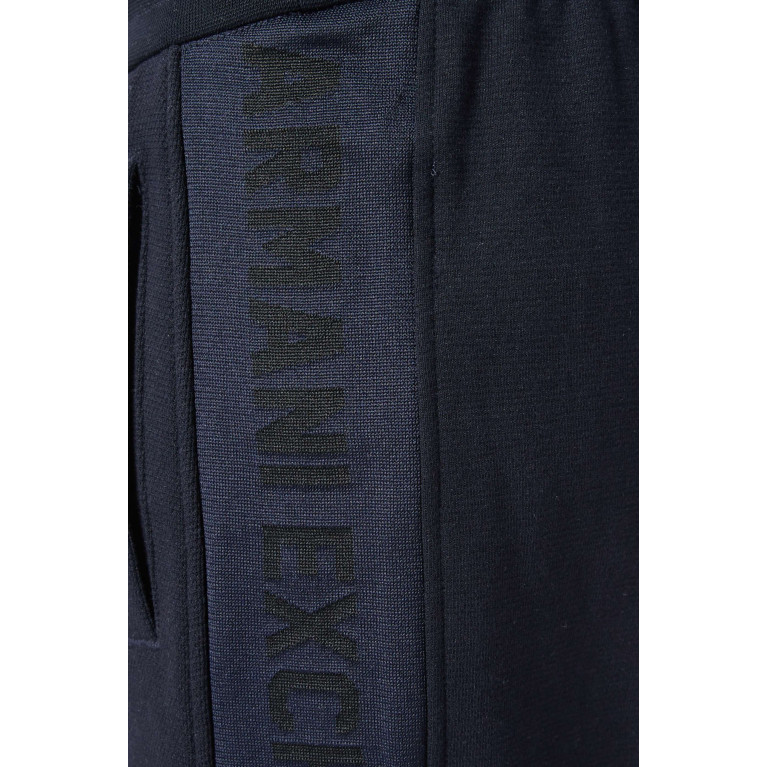 Armani Exchange - Logo-tape Shorts in Cotton-blend Blue