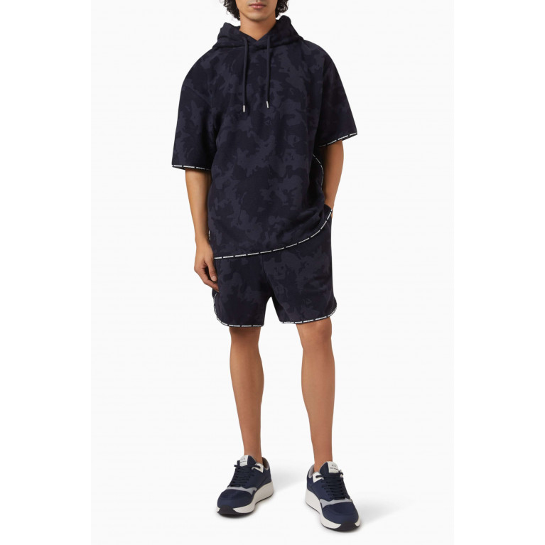 Armani Exchange - Aqua Logo Shorts in Cotton-blend