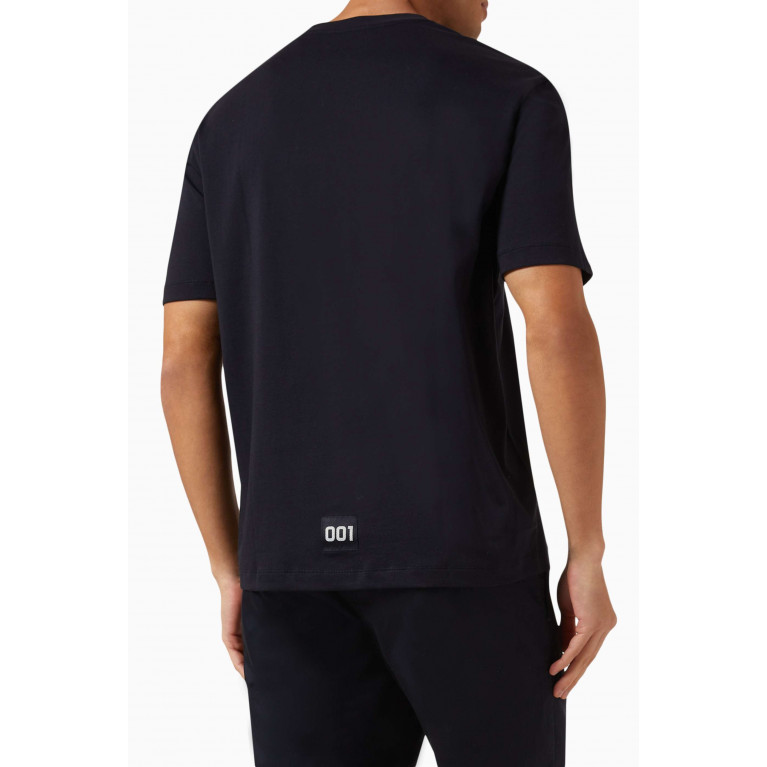 Armani Exchange - Logo-patch T-shirt in Cotton Blue