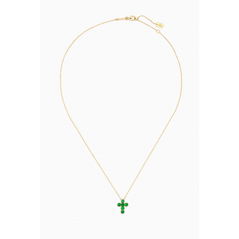 Fergus James - Cross Pendant Colombian Emerald Necklace in 18kt Gold