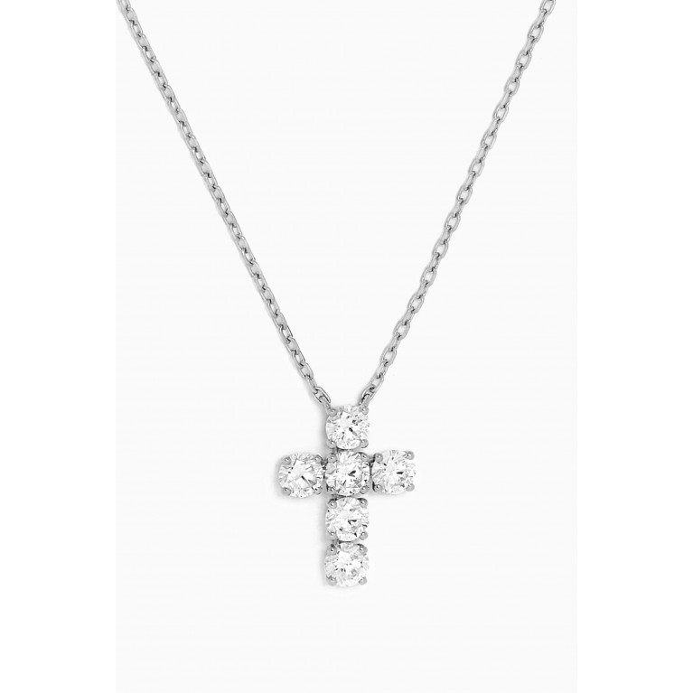 Fergus James - Cross Pendant Diamond Necklace in 18kt White Gold