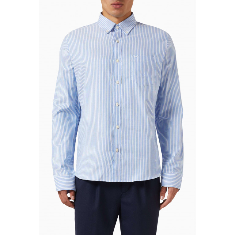 MICHAEL KORS - Striped Oxford Shirt in Stretch Cotton