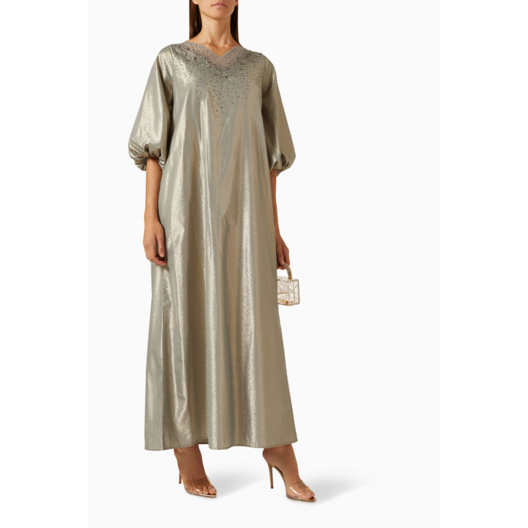 HQ by Homa Q - Bead-embellished Maxi Dress in Organza & Tulle