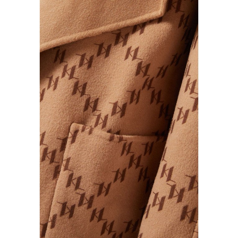 Karl Lagerfeld - KL Monogram Reversible Coat in Wool-blend