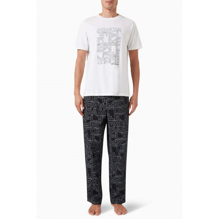 Karl Lagerfeld - Logo Printed Pyjama Set in Cotton-jersey