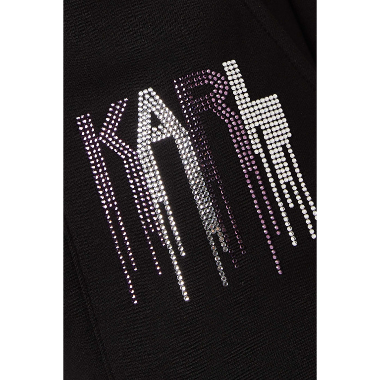 Karl Lagerfeld - Rhinestone Logo Sweatpants in Cotton-jersey
