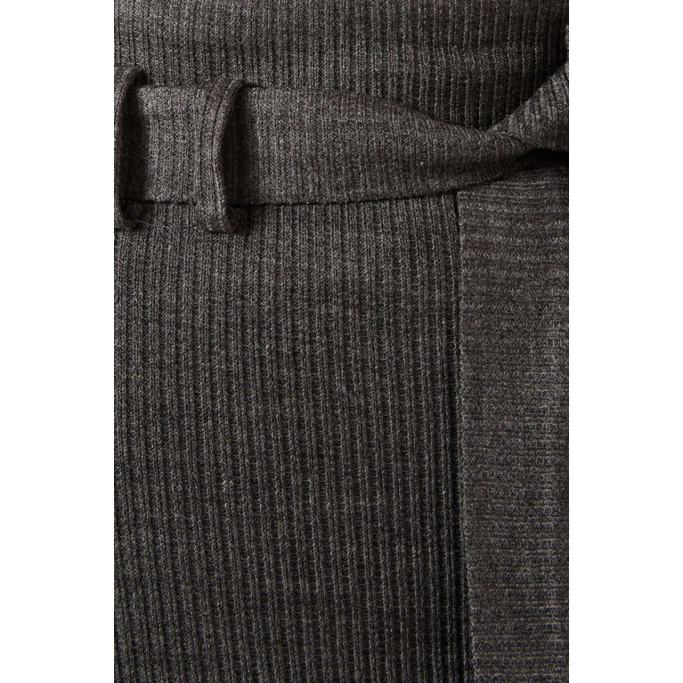 Hukka - Belted Midi Skirt in Rib-knit