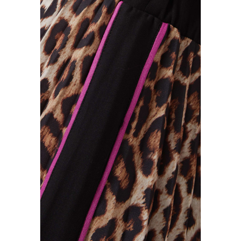 Hukka - Leopard-print Pleated Maxi Skirt