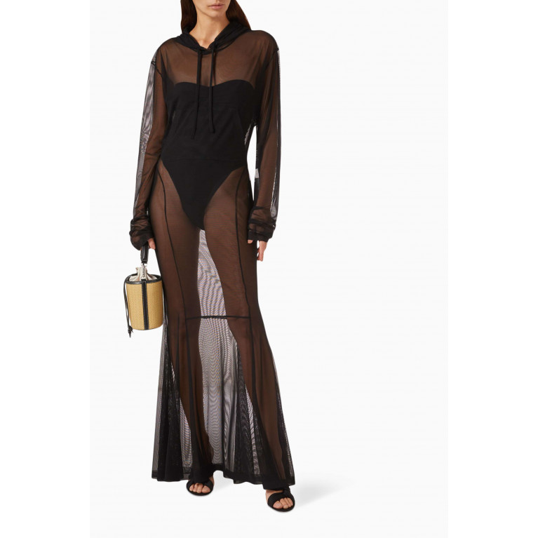 Norma Kamali - Hooded Gown in Stretch Lycra