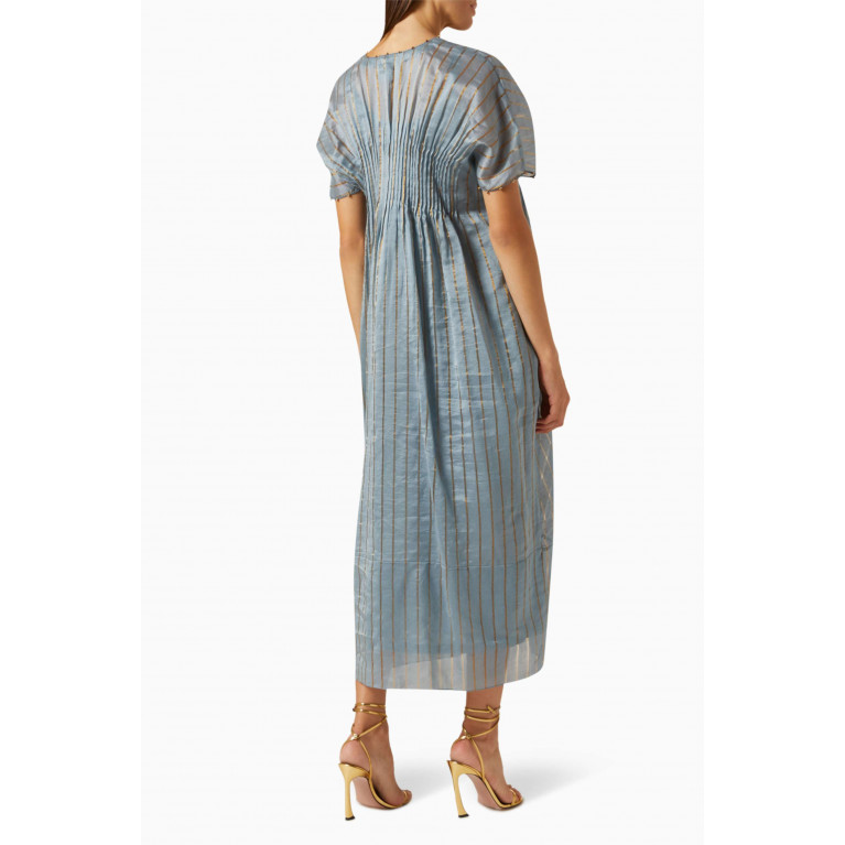 SWGT - Pin-tuck Midi Dress in Zari Silk