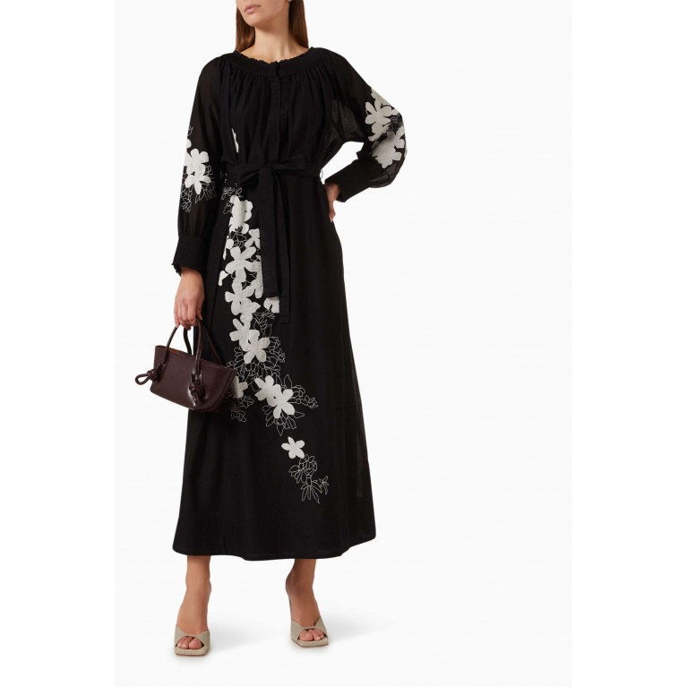 SWGT - Embroidered Maxi Dress in Cotton