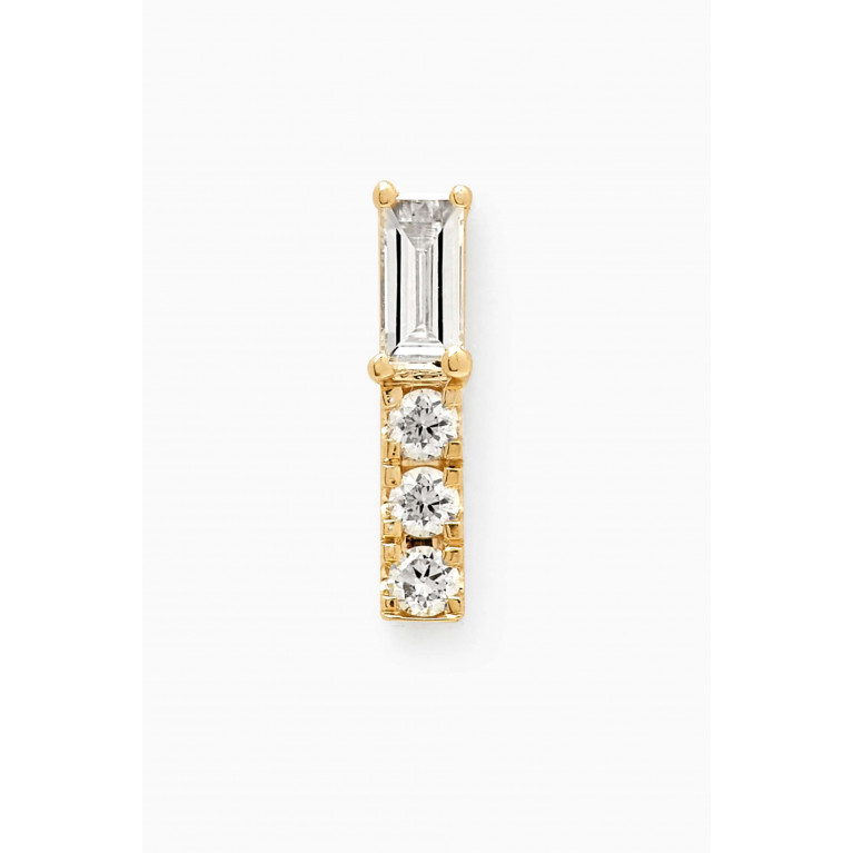 Ouverture - Baguette Diamond Single Stud Earring in 14kt Gold