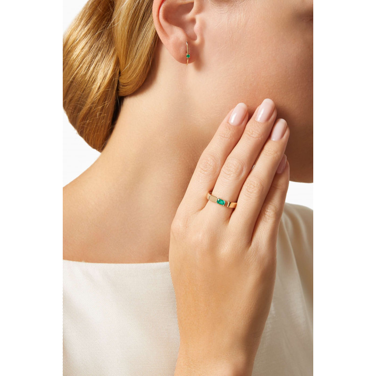 Ouverture - Emerald Single Stud Earring in 14kt Gold