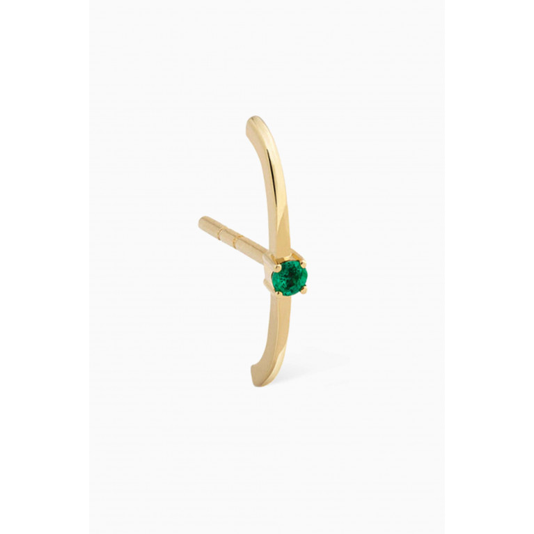 Ouverture - Emerald Single Stud Earring in 14kt Gold