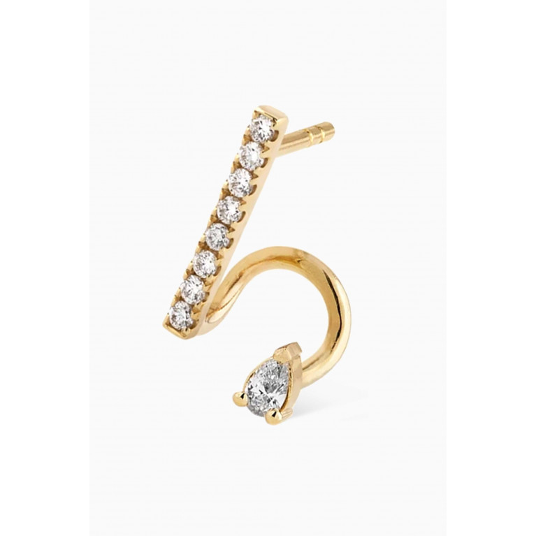 Ouverture - Pear Diamond Spiral Single Earring in 14kt Gold