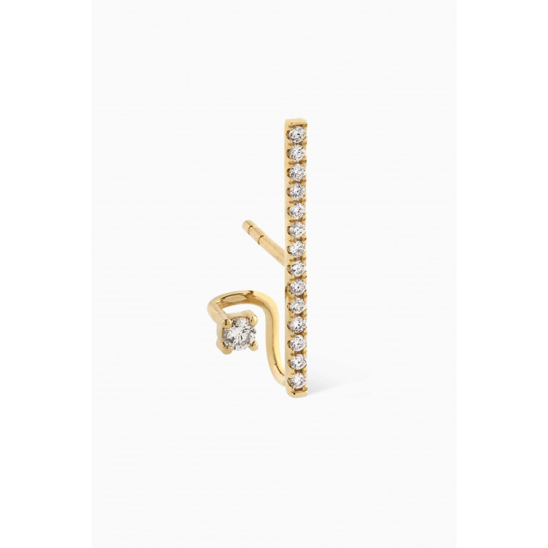 Ouverture - Vertical Pear Diamond Spiral Single Earring in 14kt Gold