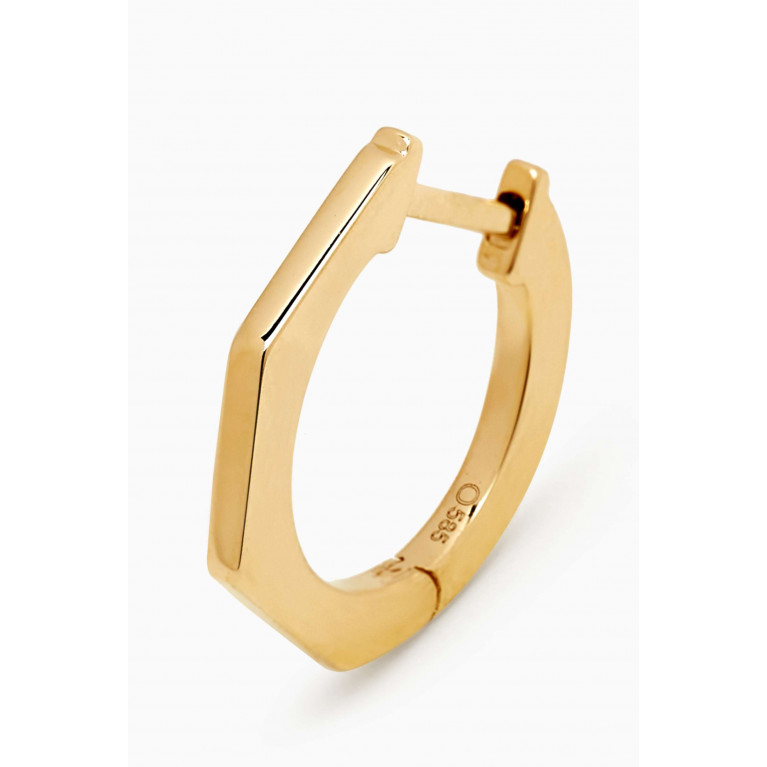 Ouverture - Large Angular Single Huggie in 14kt Gold