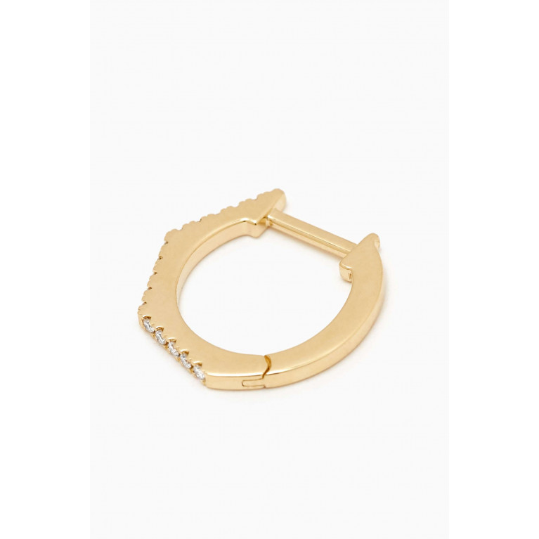 Ouverture - Large Angular Diamond Single Huggie Earring in 14kt Gold