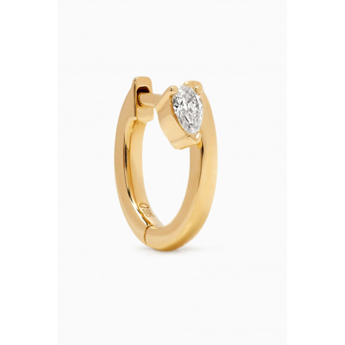 Ouverture - Floating Pear Diamond Single Huggie in 14kt Gold, Right