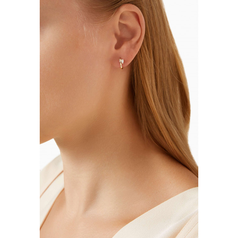 Ouverture - Floating Pear Diamond Single Huggie Earring in 14kt Gold