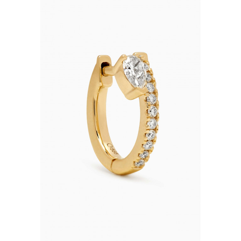 Ouverture - Floating Pear Diamond Single Huggie Earring in 14kt Gold, Right
