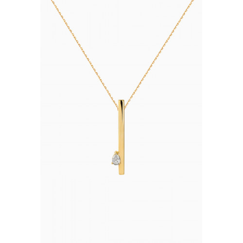 Ouverture - Pear Diamond Bar Necklace in 14kt Gold