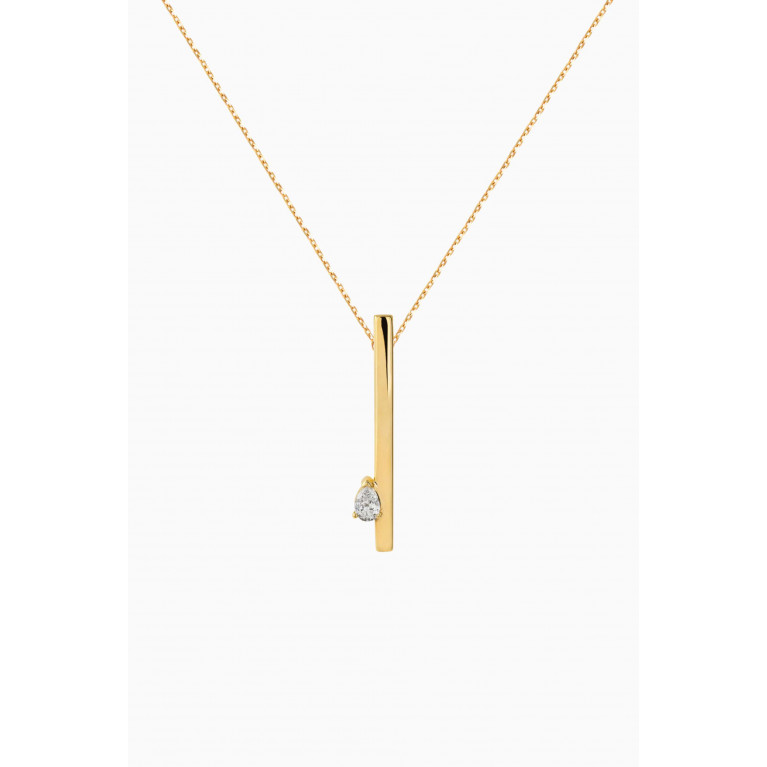 Ouverture - Pear Diamond Bar Necklace in 14kt Gold