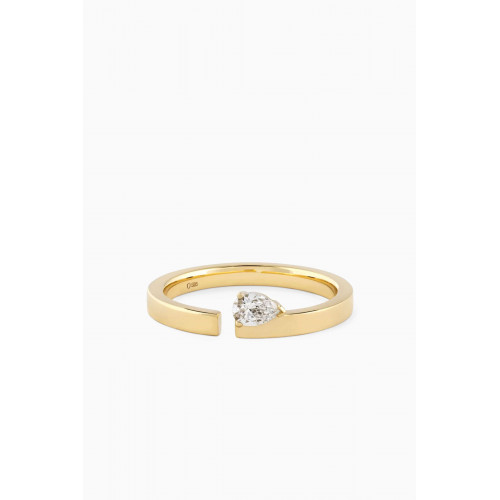 Ouverture - Floating Pear Diamond Ring in 14kt Gold