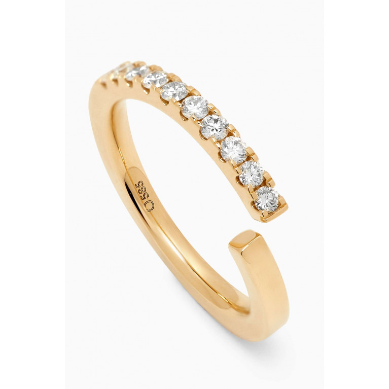 Ouverture - Diamond Line Twisted Ring in 14kt Gold