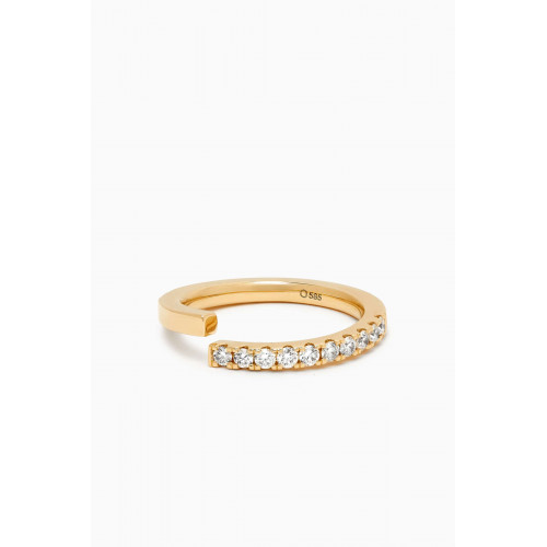 Ouverture - Diamond Line Twisted Ring in 14kt Gold
