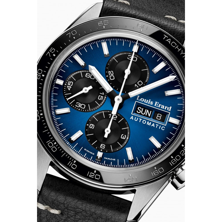 Louis Erard - La Sportive Limited Edition Automatic Titanium & Leather Watch, 44mm