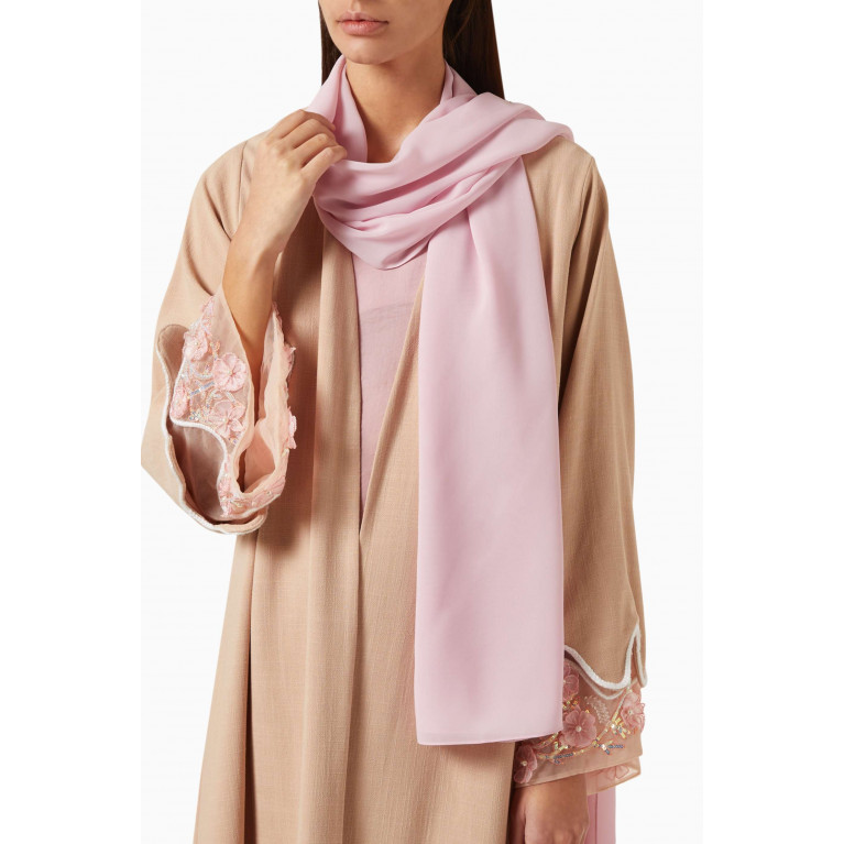The Orphic - Floral Bead-embellished Abaya & Dress Set in Linen
