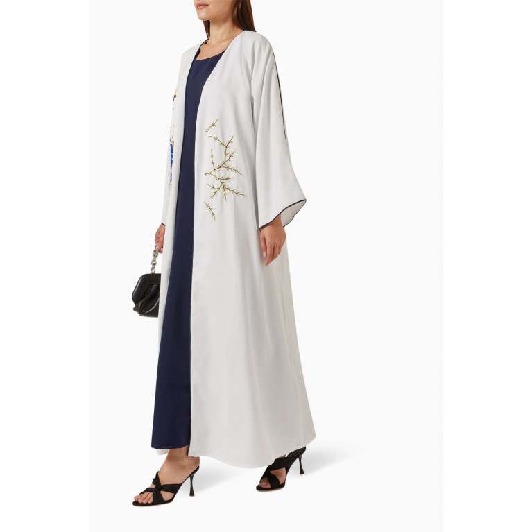 The Orphic - Embroidered Abaya & Dress Set in Crepe