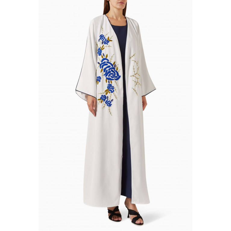 The Orphic - Embroidered Abaya & Dress Set in Crepe