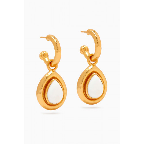 VALÉRE - Ines Stone Drop Earrings in 24kt Gold-plated Brass