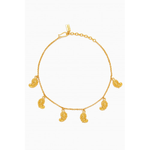 VALÉRE - Anya Choker Station Necklace in 24kt Gold-plated Brass