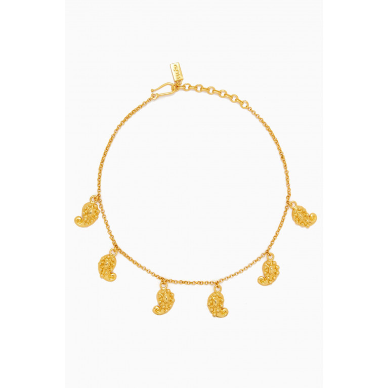 VALÉRE - Anya Choker Station Necklace in 24kt Gold-plated Brass