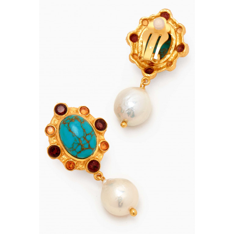VALÉRE - Vivi Pearl Clip Earrings in 24kt Gold-plated Brass