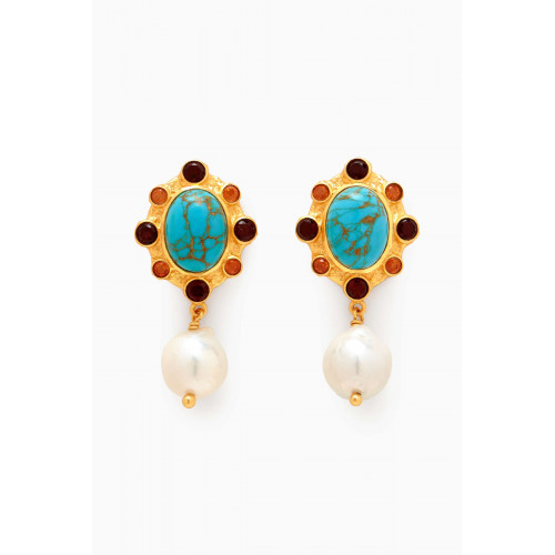 VALÉRE - Vivi Pearl Clip Earrings in 24kt Gold-plated Brass