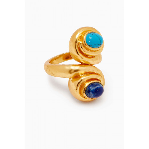 VALÉRE - Leela Stone Ring in 24kt Gold-plated Brass