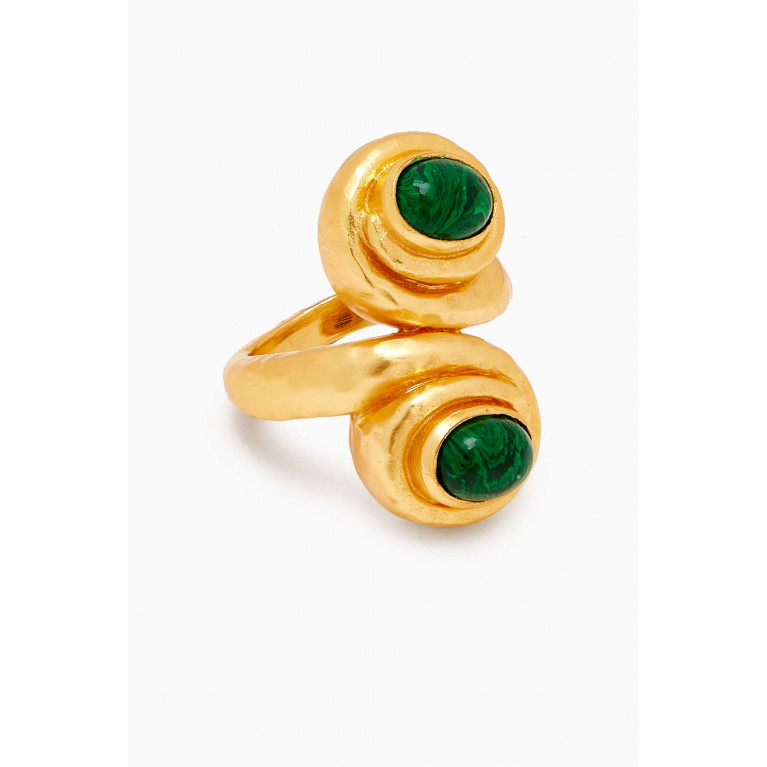 VALÉRE - Leela Stone Ring in 24kt Gold-plated Brass